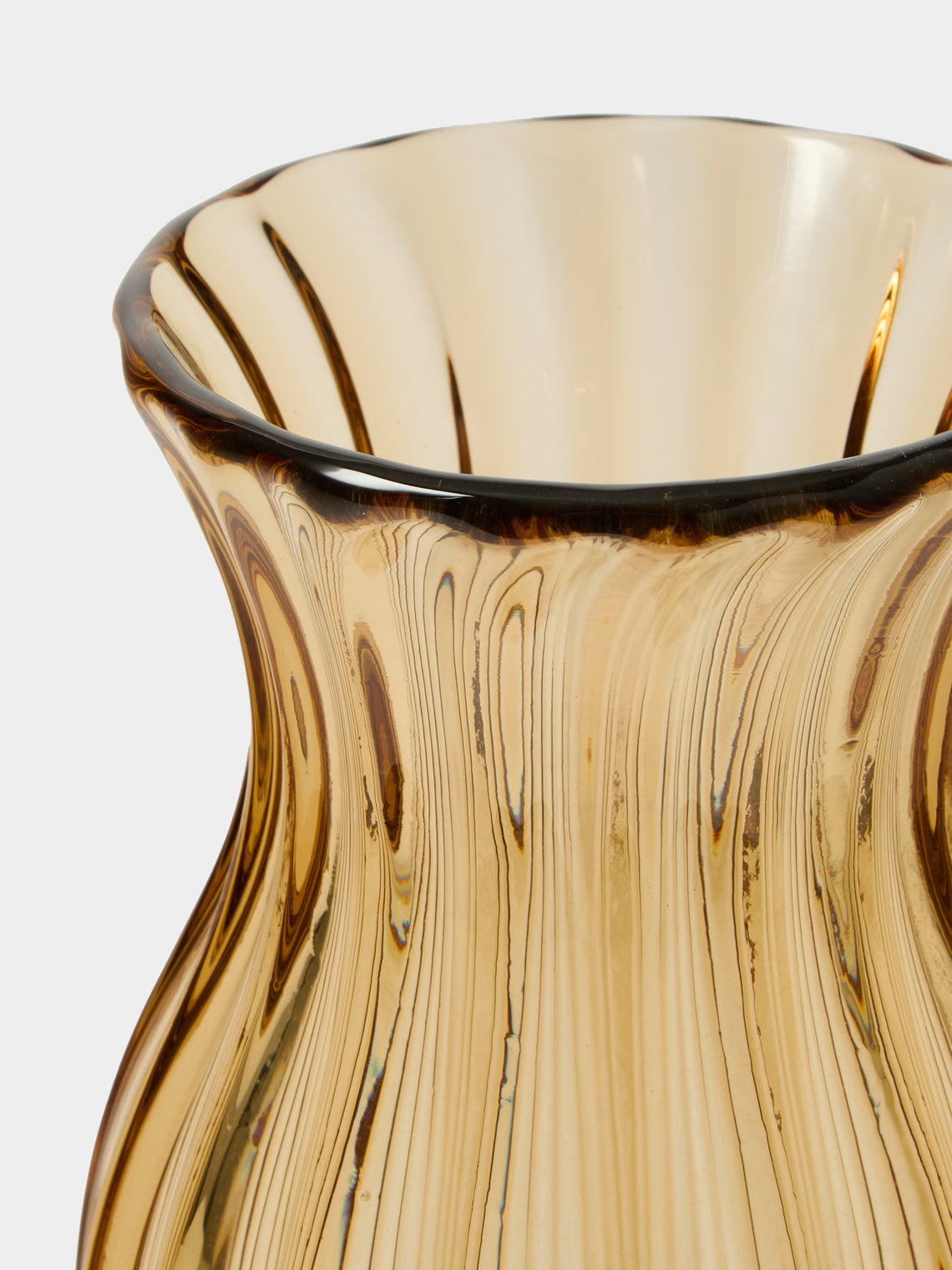 Yali Glass - Wave Hand-Blown Murano Glass Lantern - Brown - ABASK