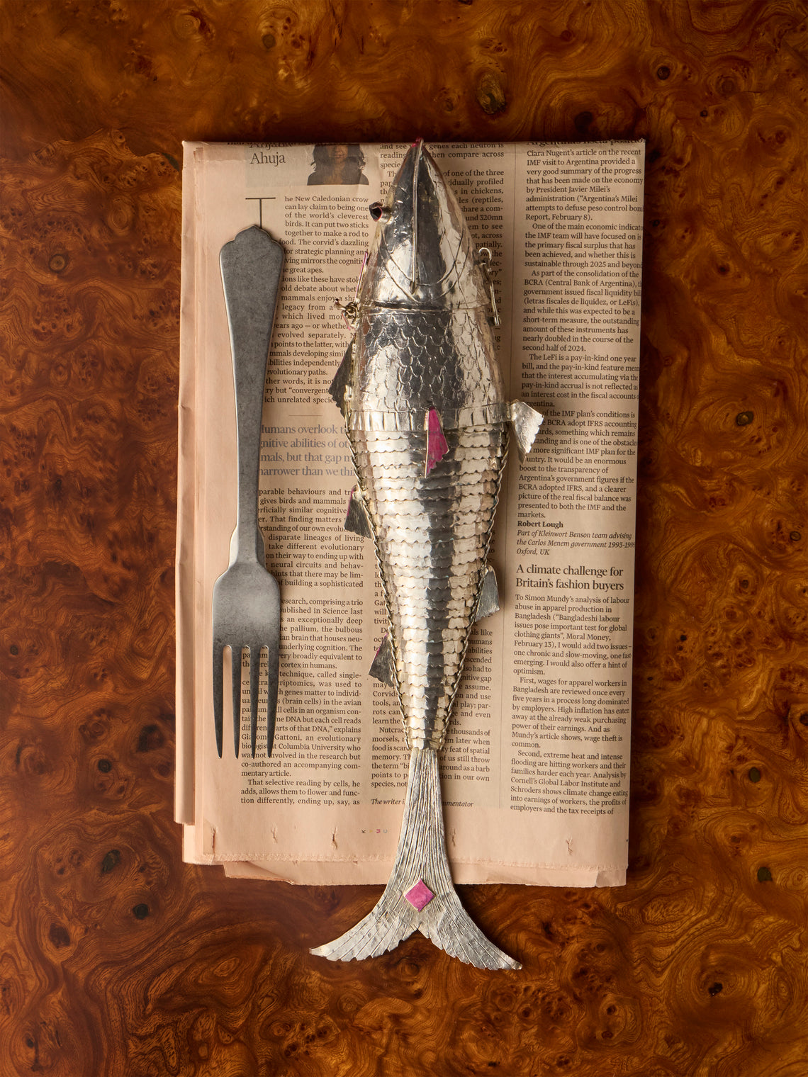 Antique and Vintage - 1890s Solid Silver Articulating Fish - Silver - ABASK