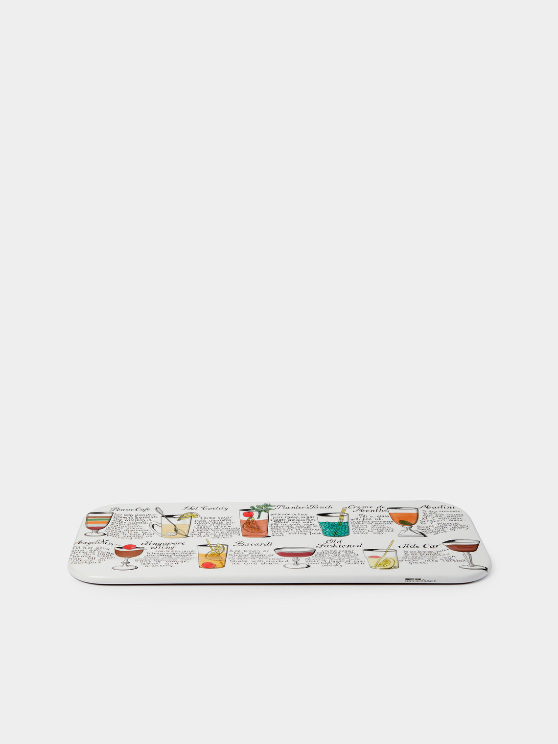 Fornasetti - Cocktail Wood Tray (23.5in/60cm) - Multiple - ABASK