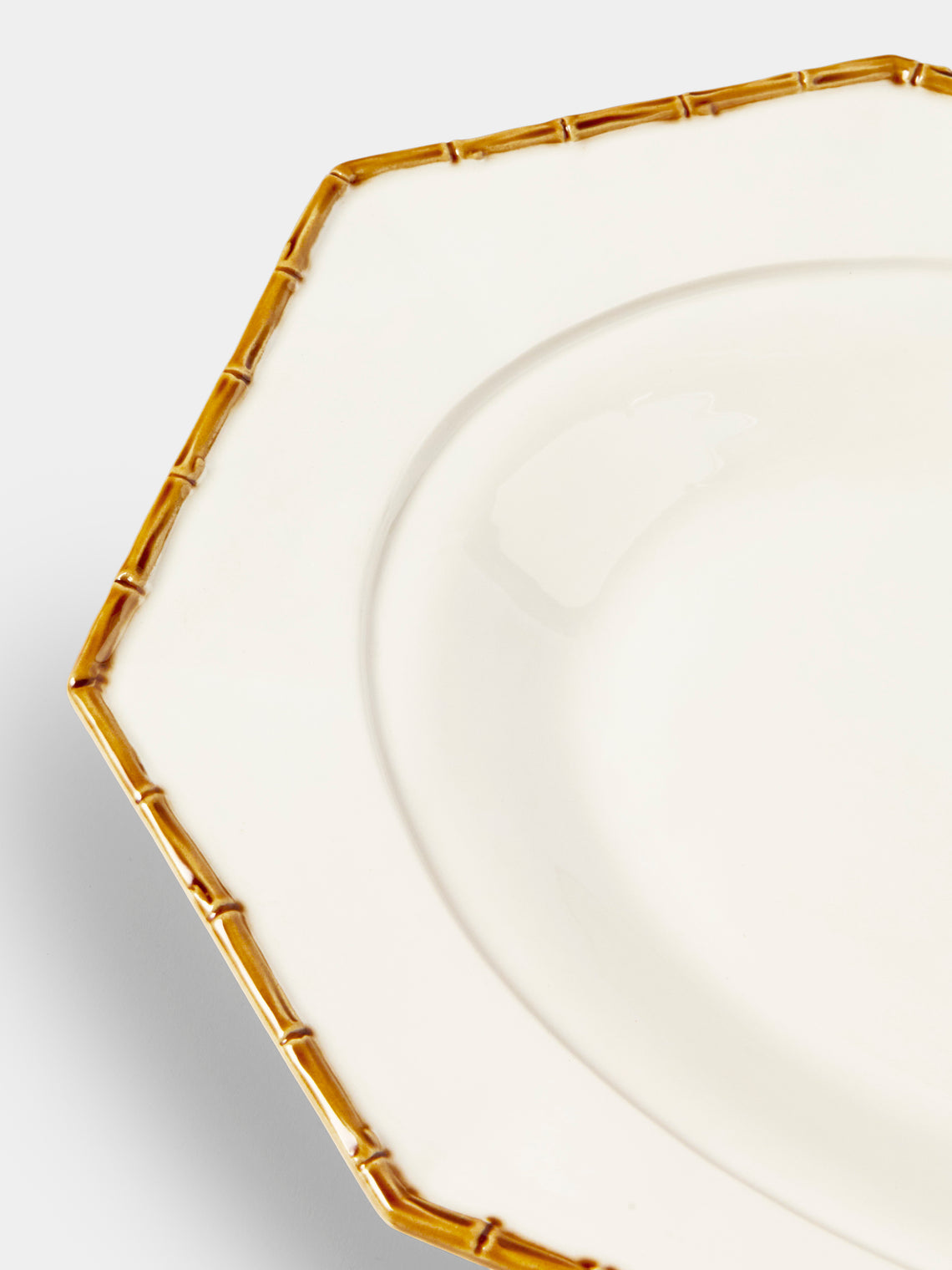 Verdolini - Bamboo Hand-Painted Ceramic Serving Platter - White - ABASK