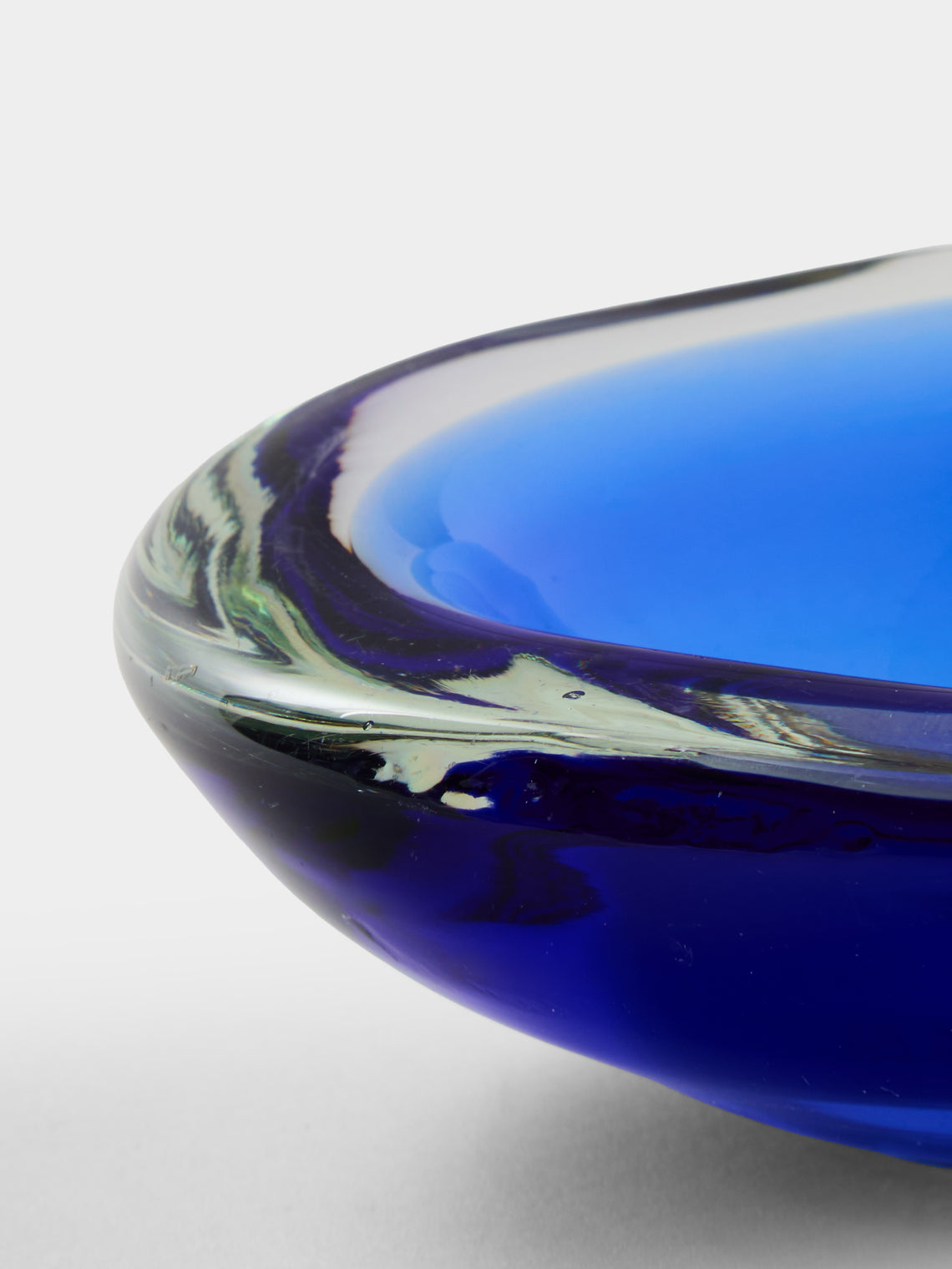 Antique and Vintage - Mid-Century Murano Glass Ashtray - Blue - ABASK