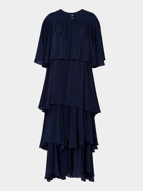 Les Vacances D'Irina - Formentera Silk Long Dress | One Size - Navy - ABASK - 
