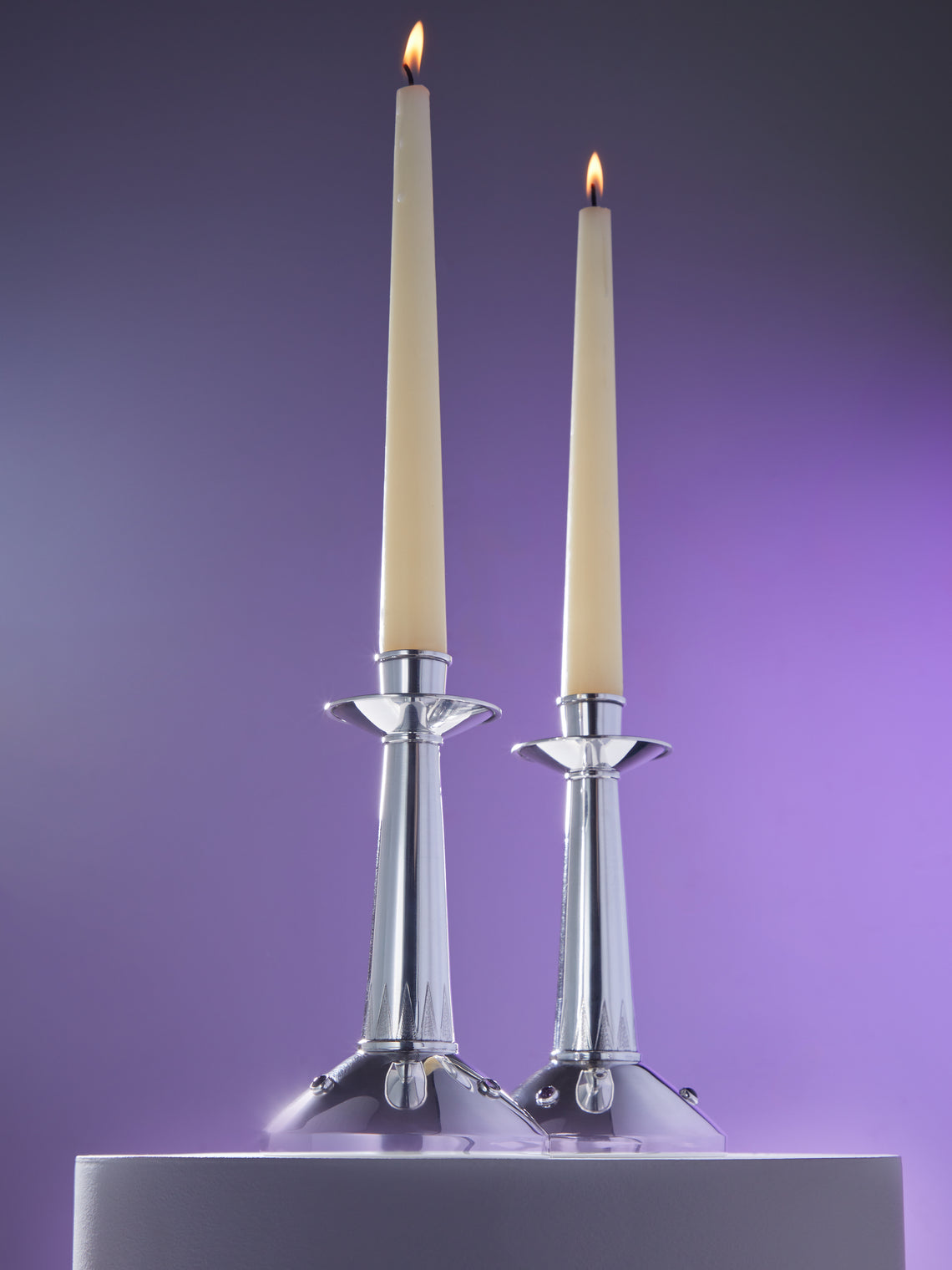 Antique and Vintage - 1957 Tage Göthlin Solid Silver and Amethyst Candlesticks (Set of 2) -  - ABASK