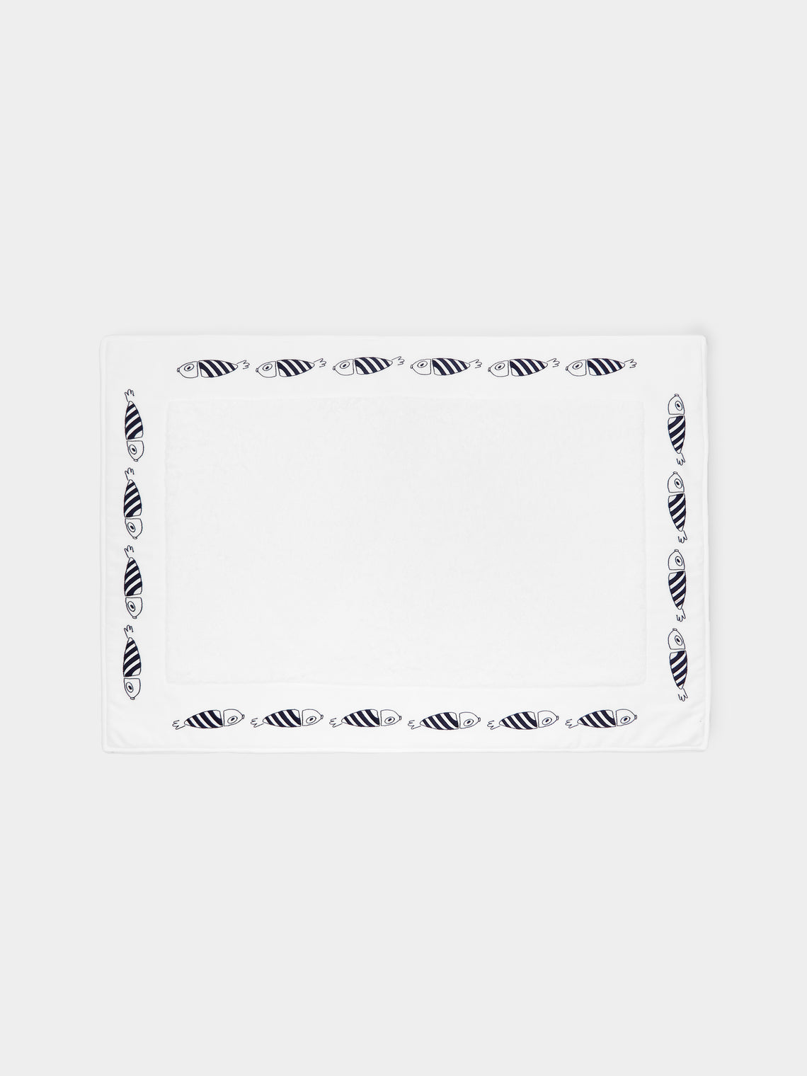 Loretta Caponi - Striped Fish Hand-Embroidered Cotton Bath Mat -  - ABASK - 