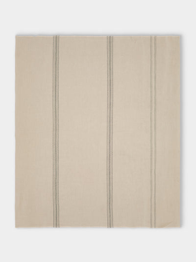 Libeco - The Moroccan Stripe Belgian Linen Bed Blanket (102in/2.6m) - Natural - ABASK - 
