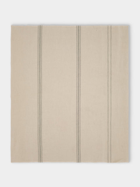 Libeco - The Moroccan Stripe Belgian Linen Bed Blanket (102in/2.6m) - Natural - ABASK - 