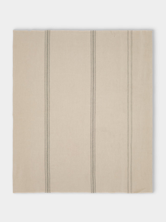 Libeco - The Moroccan Stripe Belgian Linen Bed Blanket (102in/2.6m) - Natural - ABASK - 