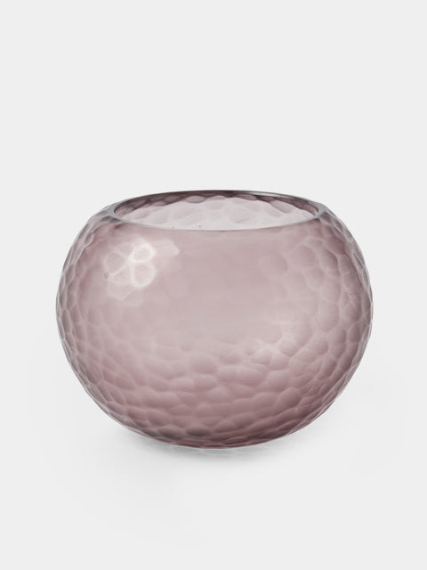 Micheluzzi Glass - Bocia Lilla Diamante Hand-Blown Murano Glass Vase (6in/15.5cm) - Lilac - ABASK - 