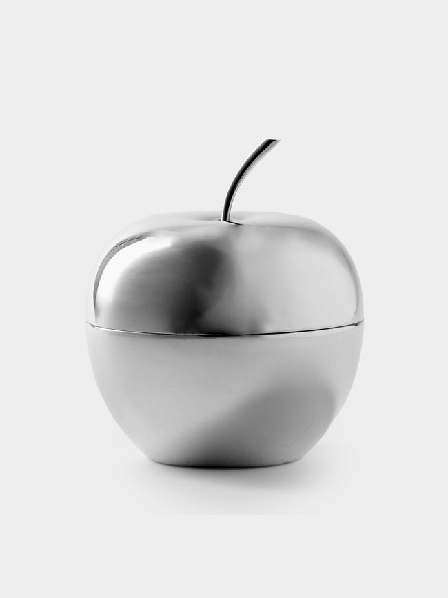 Antique and Vintage - 1960s Christofle Apple Silver-Plated and Glass Tea / Sugar Bowl - Blue - ABASK - 