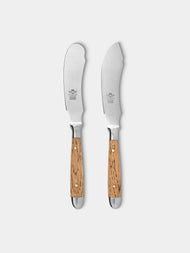 Eichenlaub - Light Oak Old German Butter and Cheese Knives (Set of 2) - Natural - ABASK - 