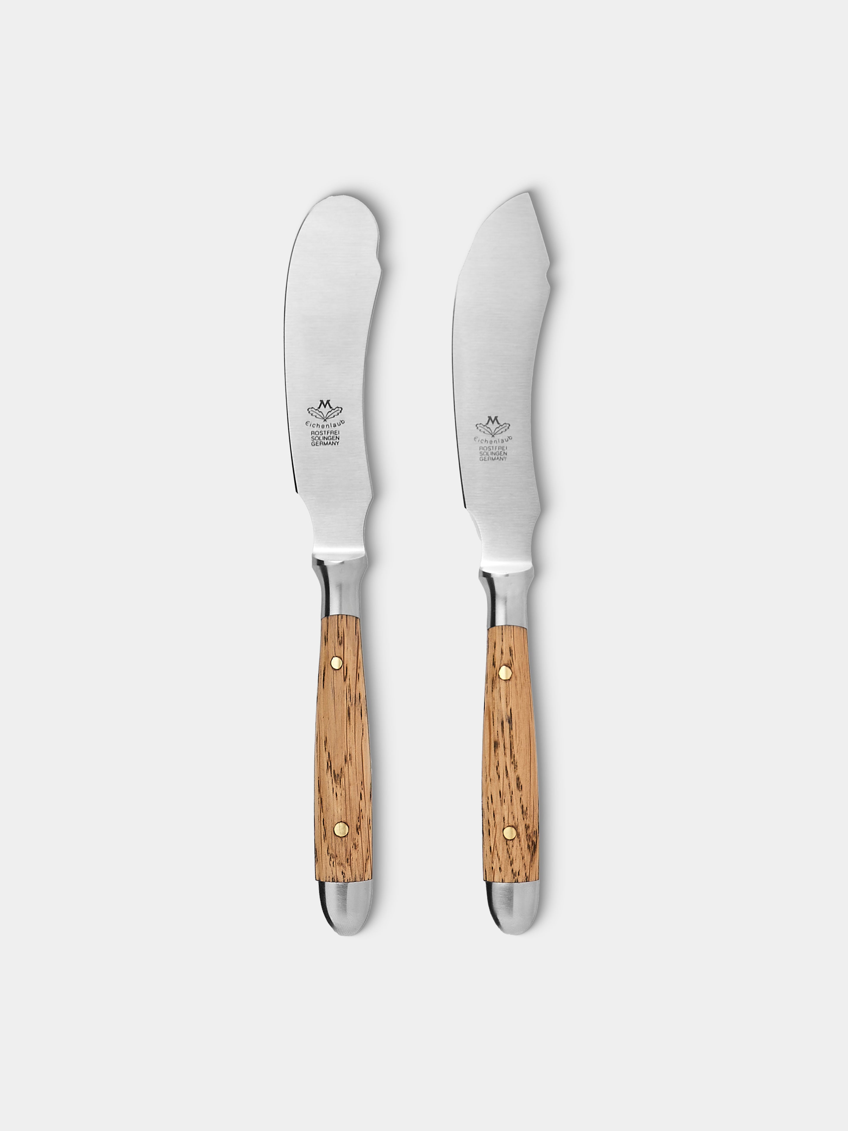 Light Oak Old German Butter and Cheese Knives (Set of 2 Pieces)