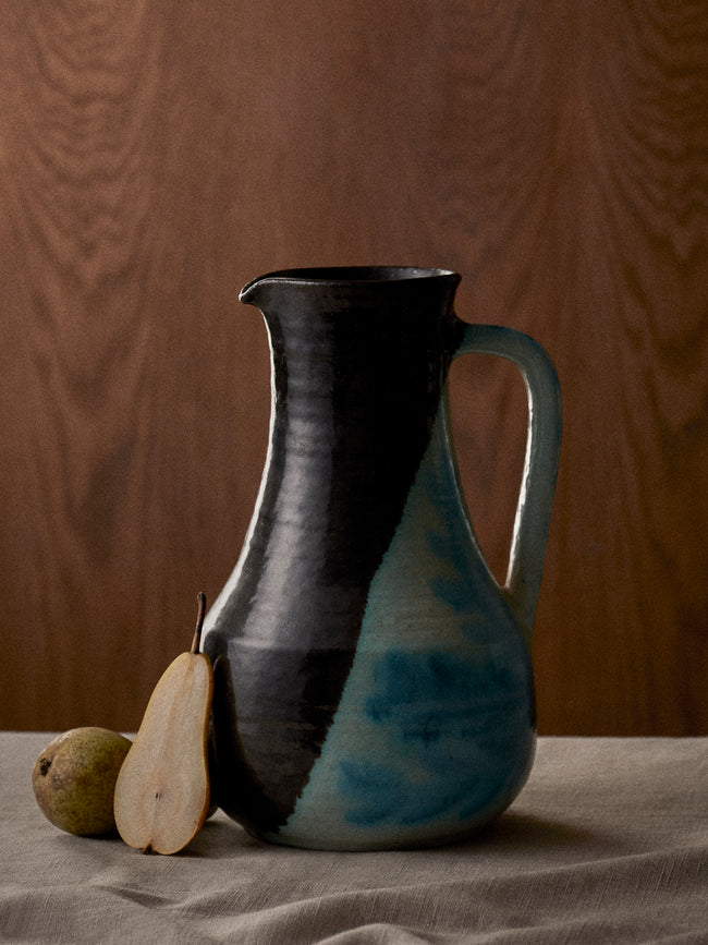 Antique and Vintage - 1950s Accolay Ceramic Pitcher - Blue - ABASK