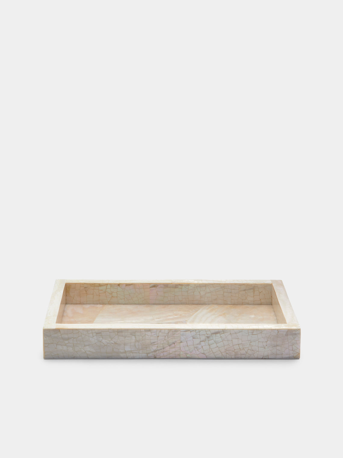 Objet Luxe - Atlantis Mother-of-Pearl Tray (10in/25cm) - White - ABASK