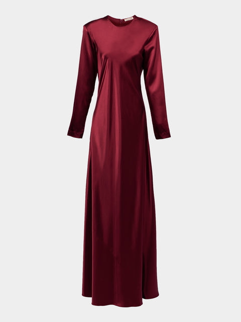 Heirlome - Ruth Silk Long Dress - Burgundy - ABASK - 