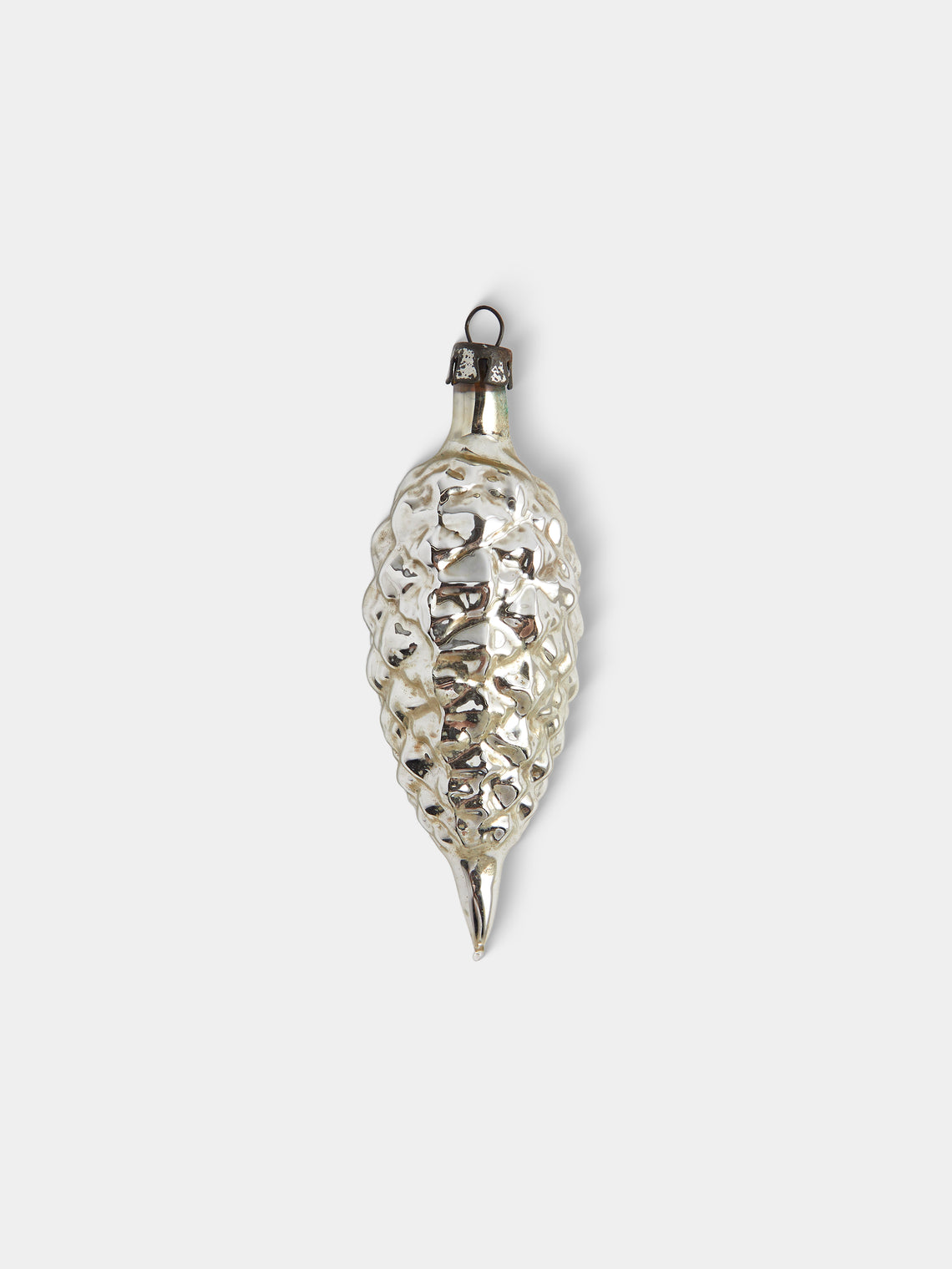 Antique and Vintage - Early-20th-Century Pinecones Glass Baubles (Set of 12) - Silver - ABASK