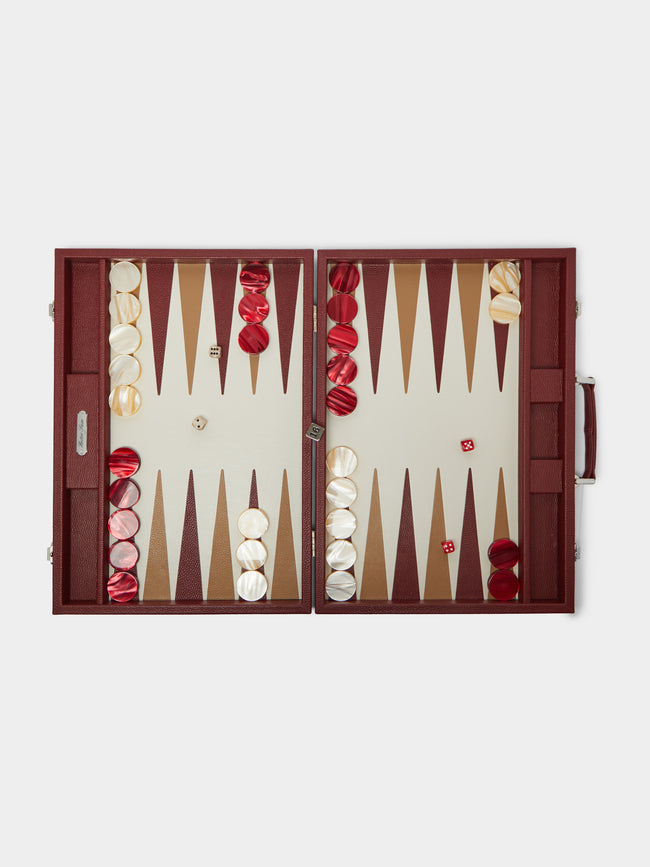 Hector Saxe - Large Leather Backgammon Set -  - ABASK - 