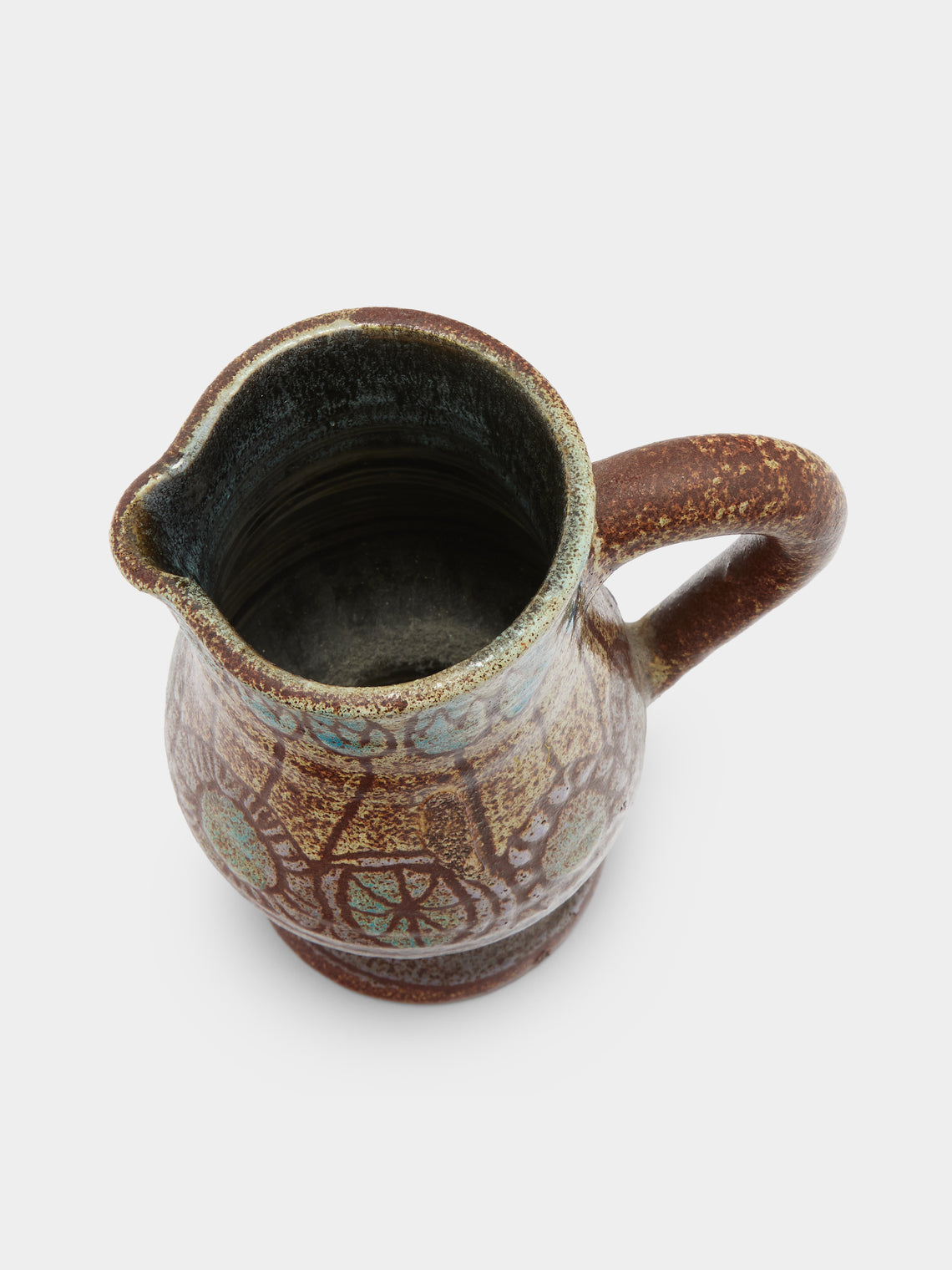 Antique and Vintage - Mid-Century Accolay Ceramic Pitcher - Brown - ABASK