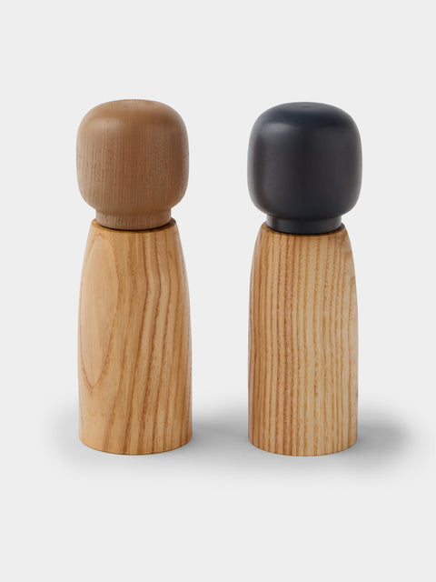 Marisa Klaster - Hand-Turned Wood Salt and Pepper Grinders (Set of 2) - Brown - ABASK - 