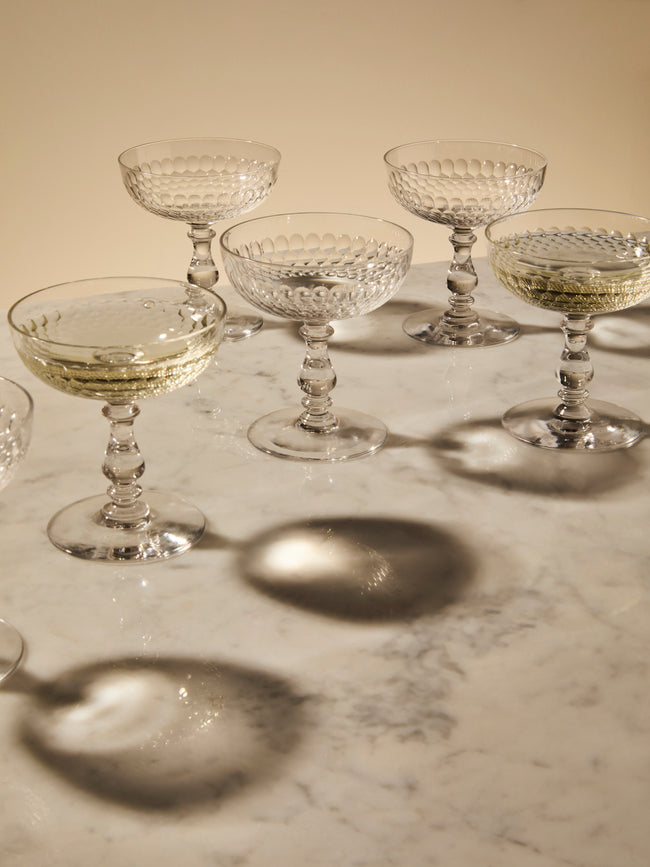 Antique and Vintage - 1920s Baccarat Crystal Champagne Coupes (Set of 13) - Clear - ABASK