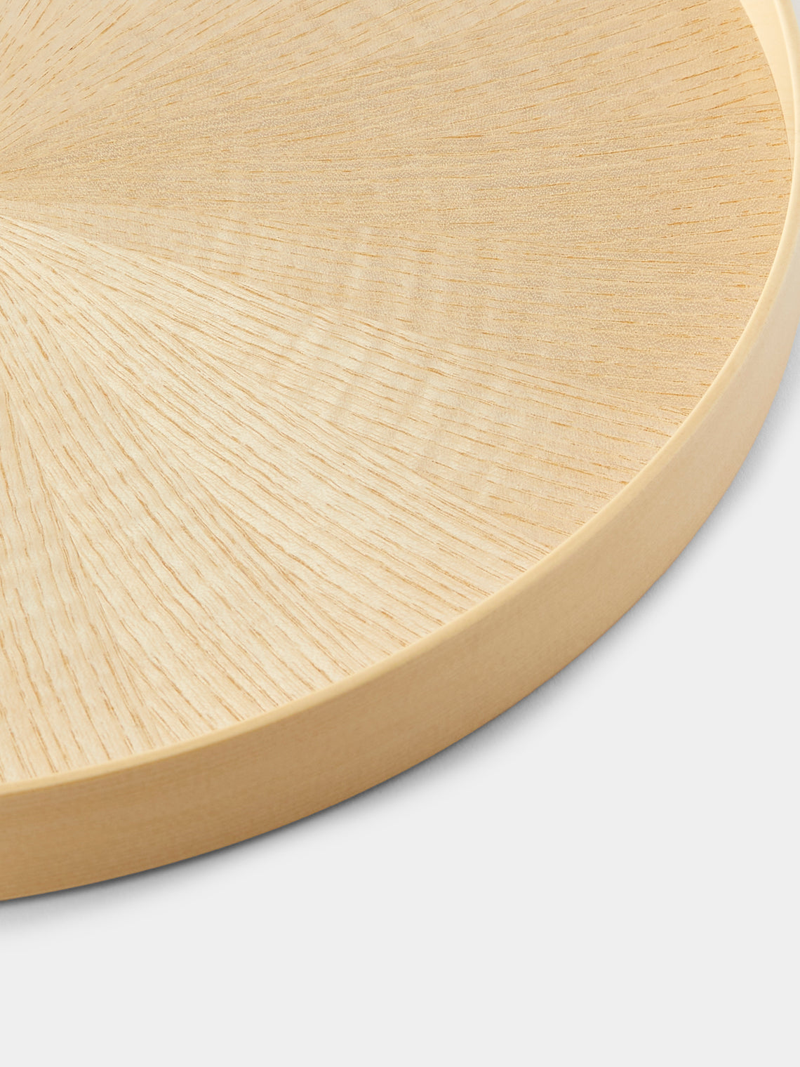 Mori Kougei - Rays Ash Wood Round Tray (11in/28cm) - White - ABASK