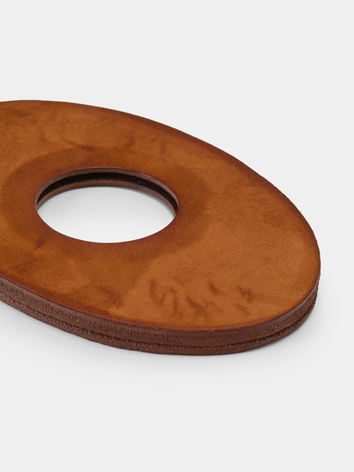 Peter Speliopoulos Projects - Hand-Stained Leather Napkin Rings (Set of 4) - Tan - ABASK