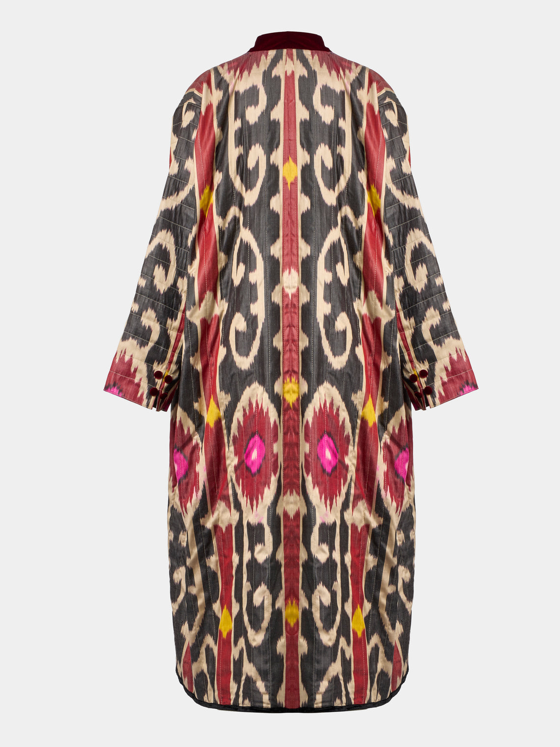 Nazzy Beglari - Women's Hand-Loomed Ikat Silk and Cotton Reversible Robe | One Size - Multiple - ABASK
