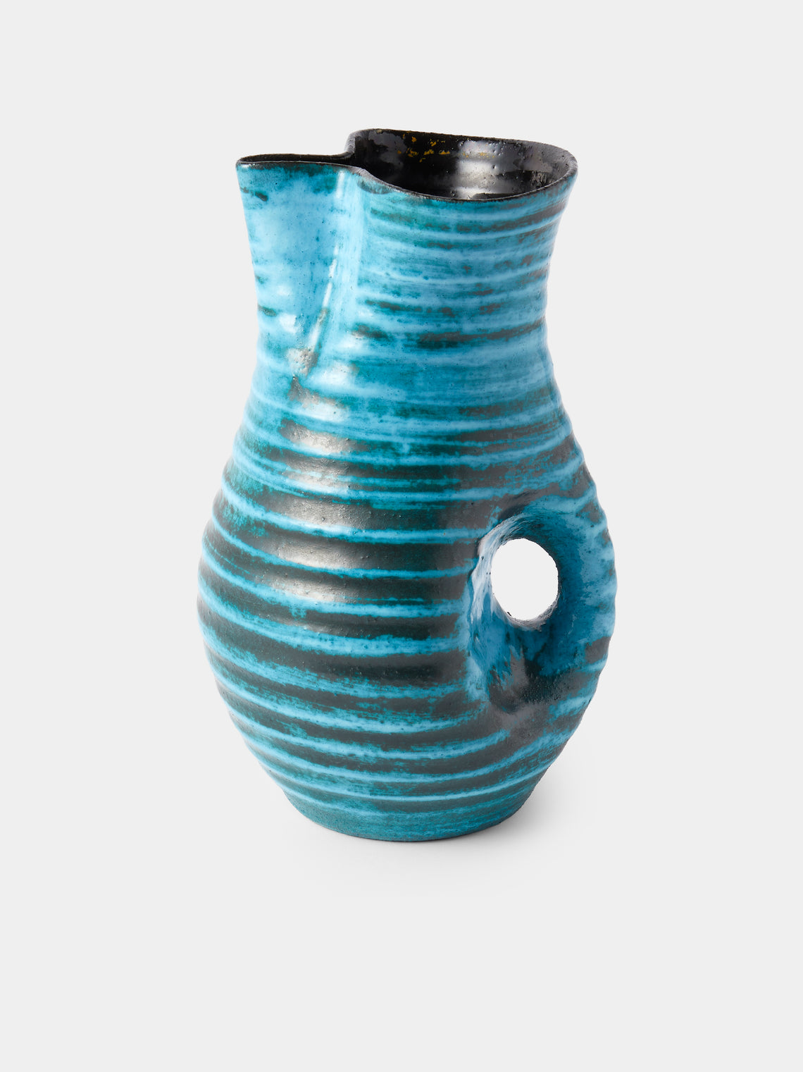Antique and Vintage - 1950s Accolay Handled Vase - Blue - ABASK - 
