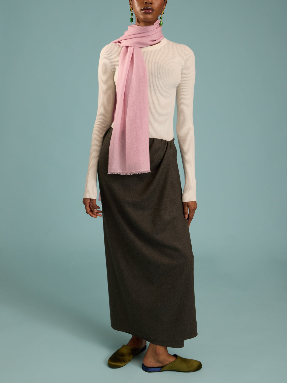 Denis Colomb - Kiri Cashmere Scarf (78.5in/2m) - Light Pink - ABASK