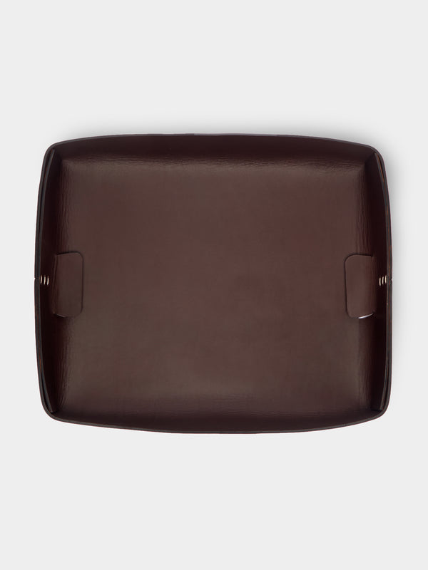 Oscar Maschera - Dario Leather Tray with Handles -  - ABASK - 