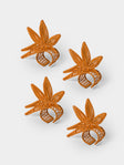 Artesanías del Atlántico - | Set of 4 | Paradise Handwoven Palm Napkin Rings - Yellow - ABASK - 