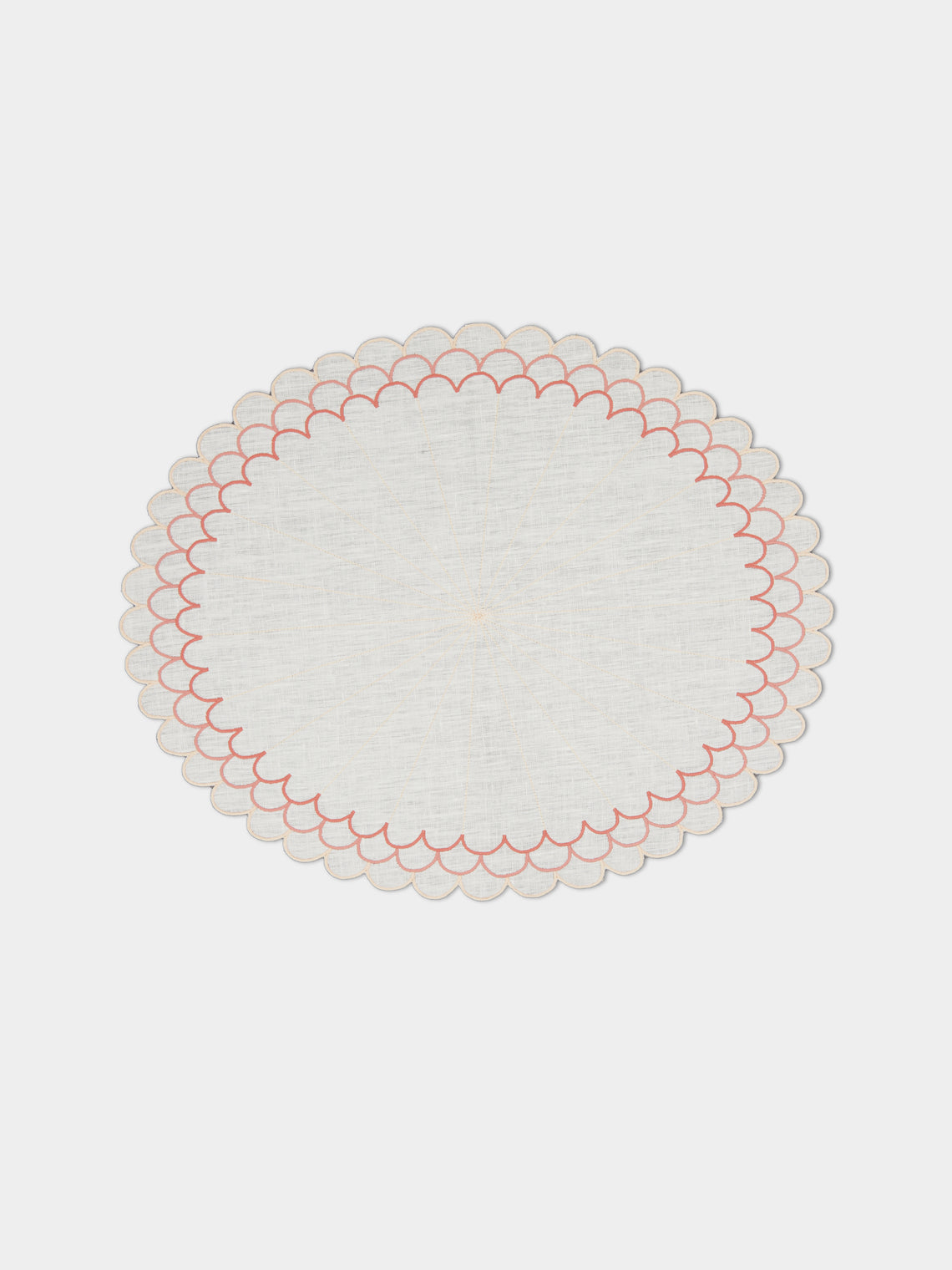 Los Encajeros - Escamas Embroidered Linen Placemats (Set of 4) -  - ABASK - 