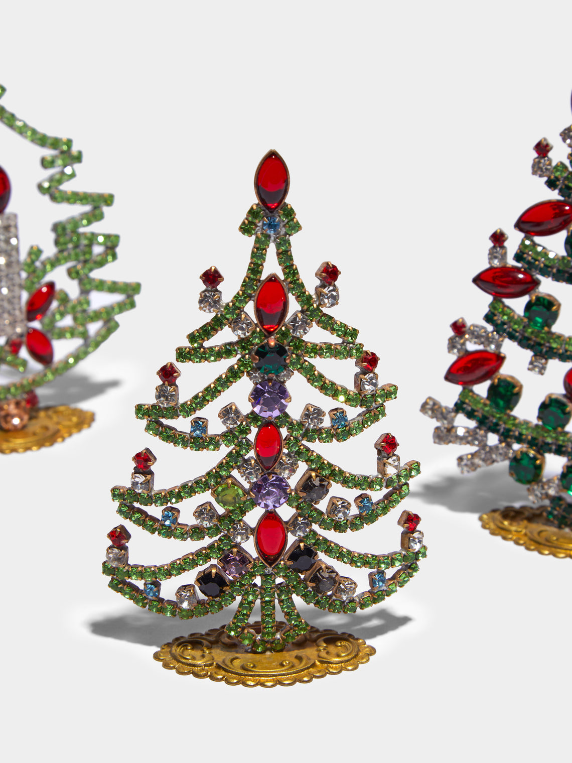 Antique and Vintage - 1930s Czech Jewelled Extra Small Christmas Trees (Set of 3) -  - ABASK