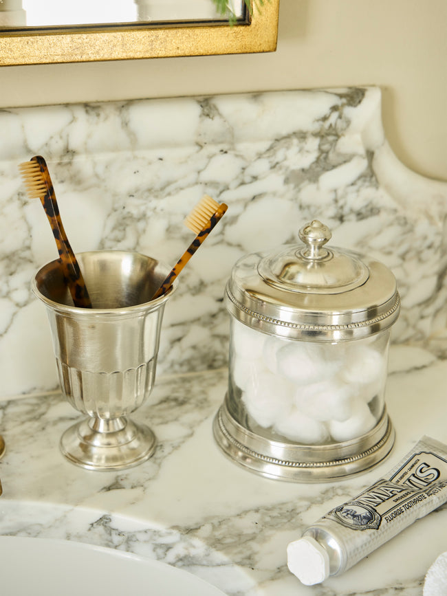 Cosi Tabellini - Impero Pewter Toothbrush Holder - Silver - ABASK