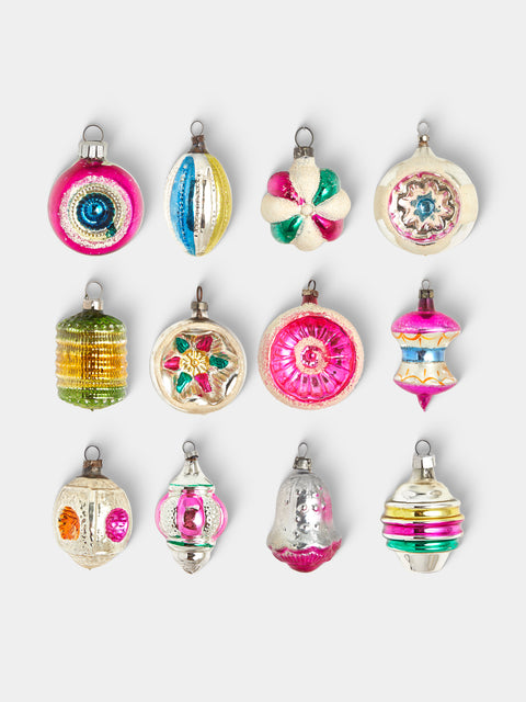 Antique and Vintage - Early-20th-Century Mixed Glass Baubles (Set of 12) - Multiple - ABASK - 
