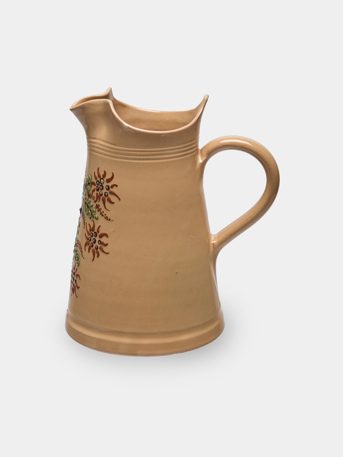 Poterie d’Évires - Flowers Hand-Painted Ceramic Large Milk Jug - Cream - ABASK
