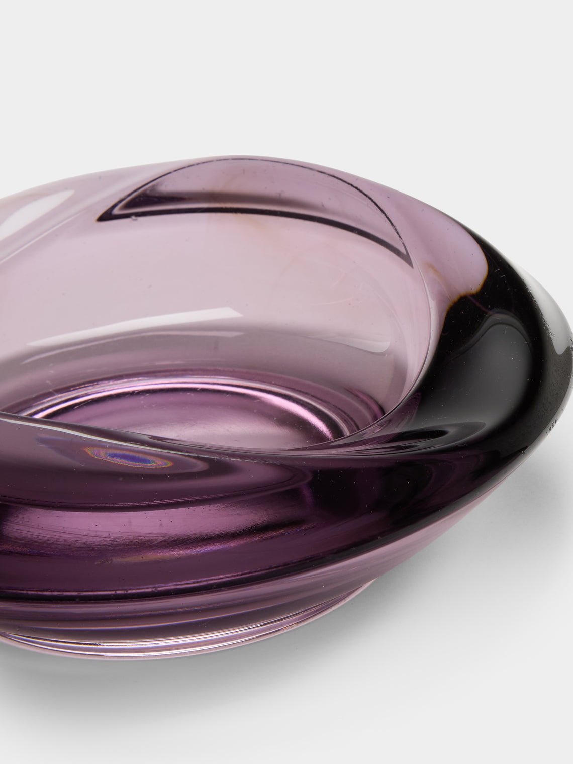 Antique and Vintage - Mid-Century Crystal Ashtray - Purple - ABASK
