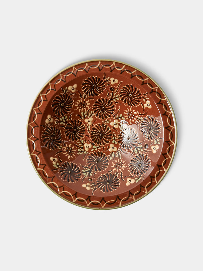 Poterie d’Évires - Flowers Hand-Painted Ceramic Serving Bowl - Light brown - ABASK