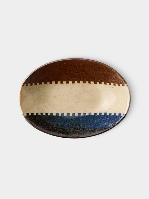 Makidani-gama - No. 1 Nerikomi Ceramic Medium Oval Bowls (Set of 5) - Multiple - ABASK - 
