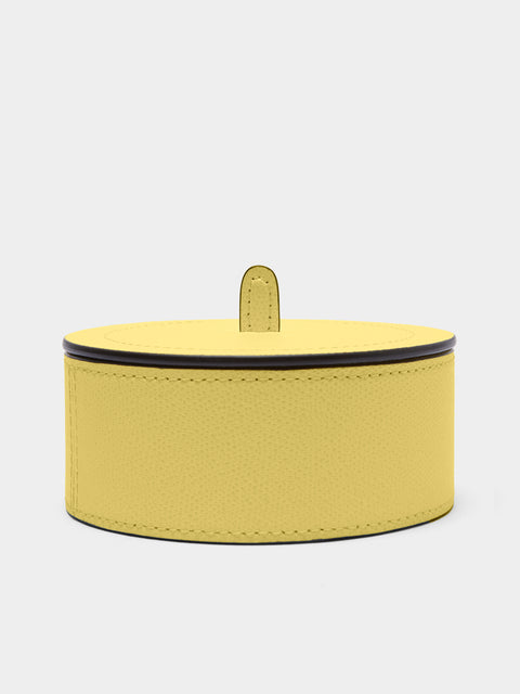 Giobagnara - Harris Leather Medium Trinket Box - Yellow - ABASK - 