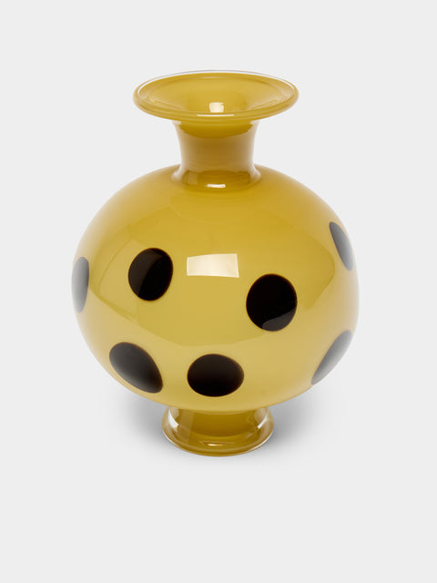 Martyn Thompson Studio - Penny Spotted Hand-Blown Glass Vase (21.5in/55cm) - Yellow - ABASK - 