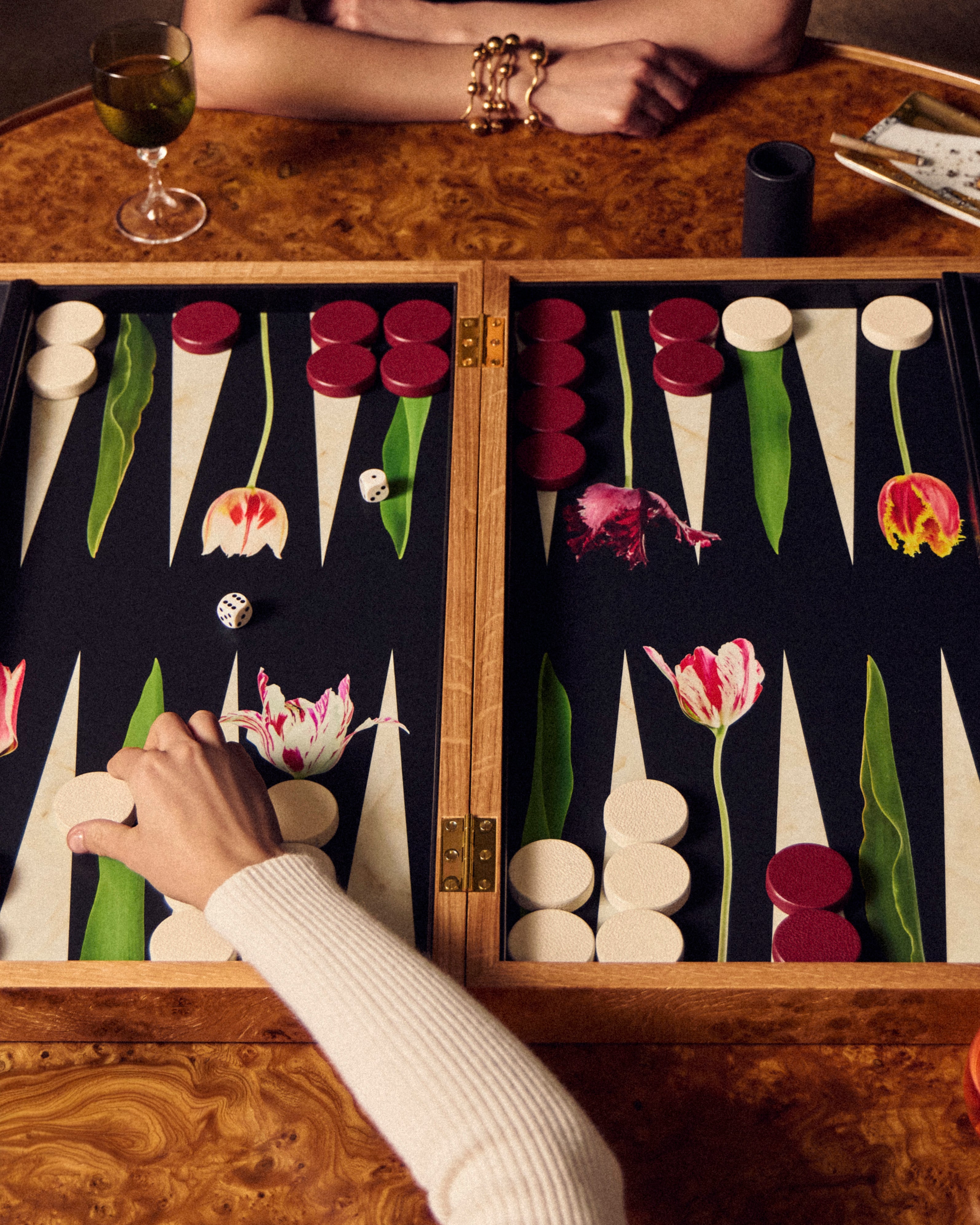 バカラ バンブー　ボンボニエール・トレイ　セット Travel Leather Backgammon Set – Dorothy Draper Home