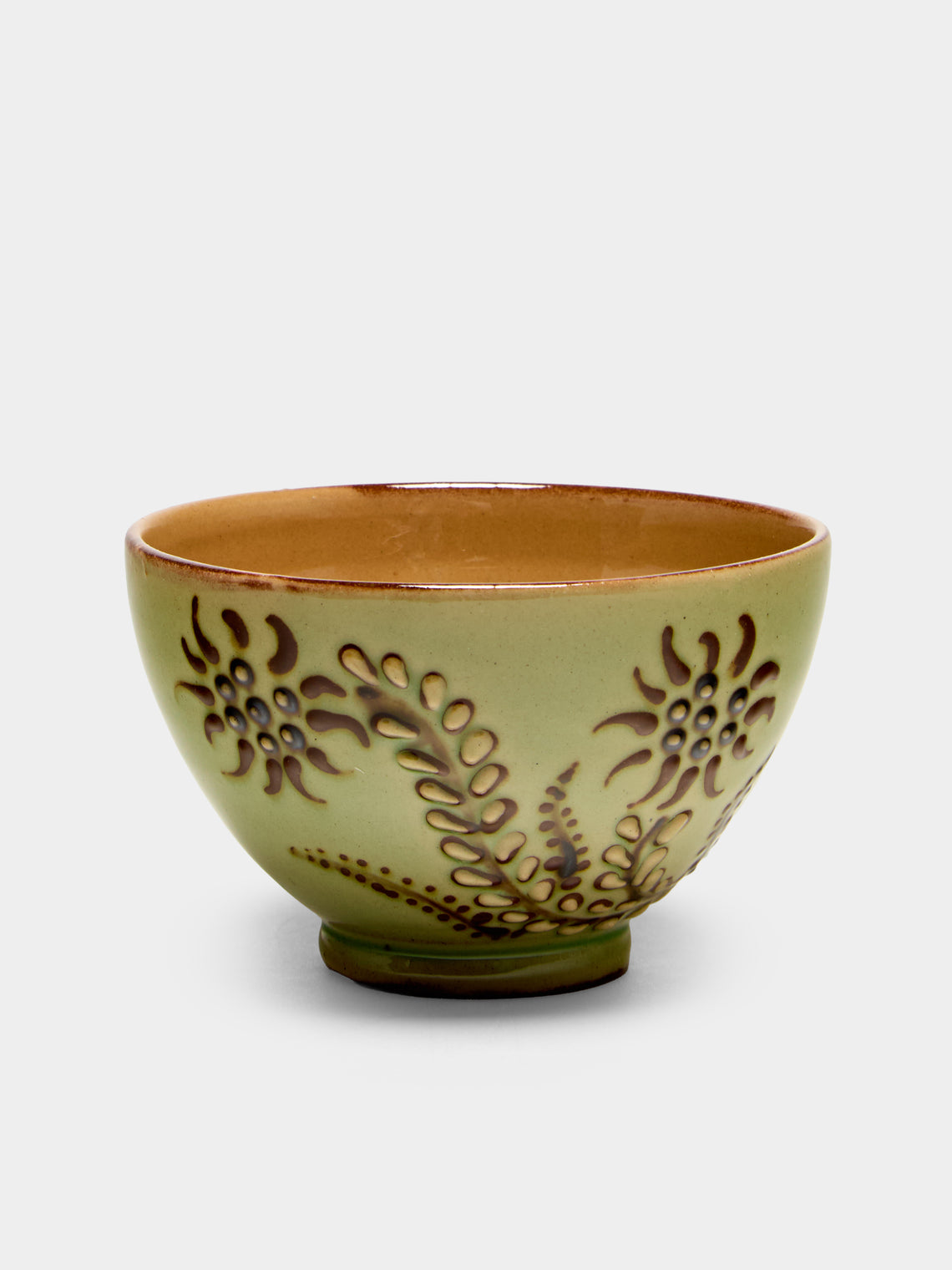 Poterie d’Évires - Flowers Hand-Painted Ceramic Petite Bowls (Set of 6) - Green - ABASK