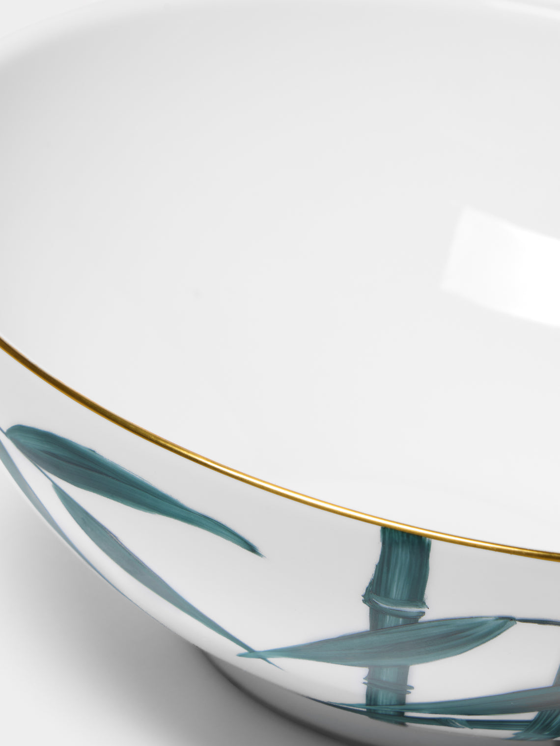 Marie Daage - Jardin d'Arashiyama Hand-Painted Porcelain Large Serving Bowl - White - ABASK