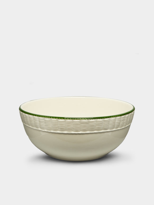 Este Ceramiche - Wicker Hand-Painted Ceramic Large Salad Bowl -  - ABASK - 