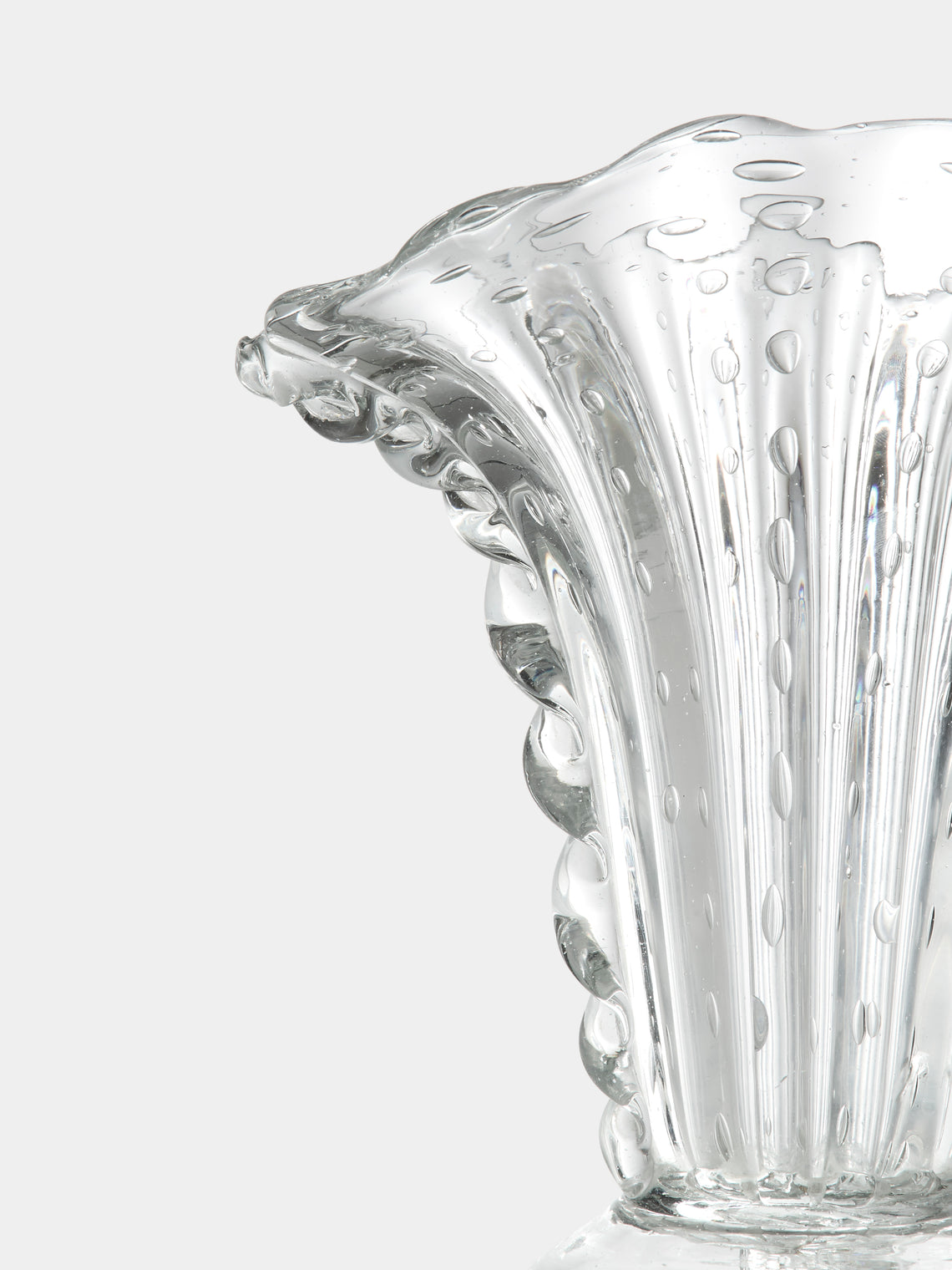 Antique and Vintage - 1960s Barovier & Toso Crystal Vase (8.5in/22cm) - Clear - ABASK
