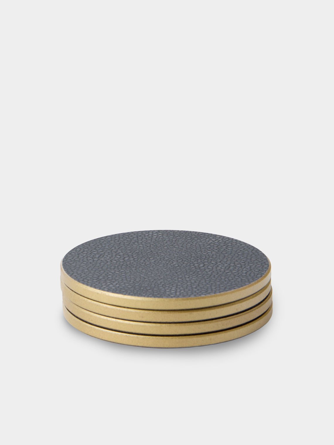 HestiaLiving - | Set of 4 | Prestige Faux Shagreen Coasters - Gray - ABASK