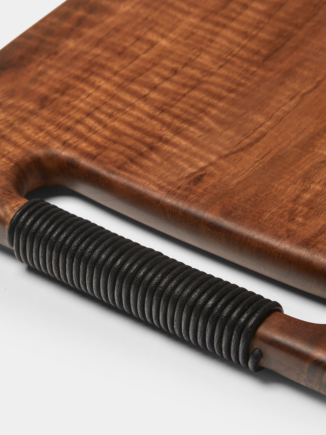 Lucas Castex - Hand-Carved Wood Serving Board with Leather Handles - Brown - ABASK