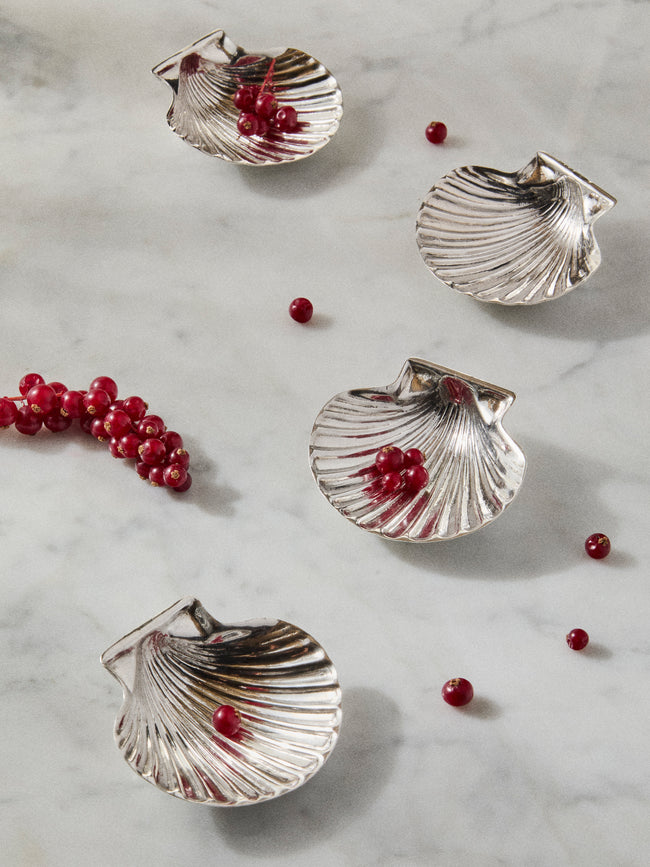 Antique and Vintage - Early-20th-Century B.Bohrmann Solid Silver Shell Dishes (Set of 4) - Silver - ABASK