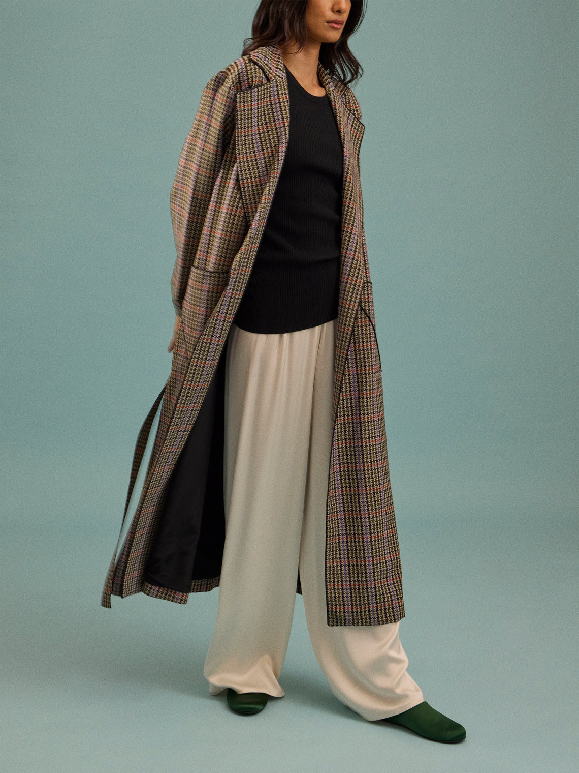 Emilia Wickstead - Georgette Houndstooth Robe - Brown - ABASK