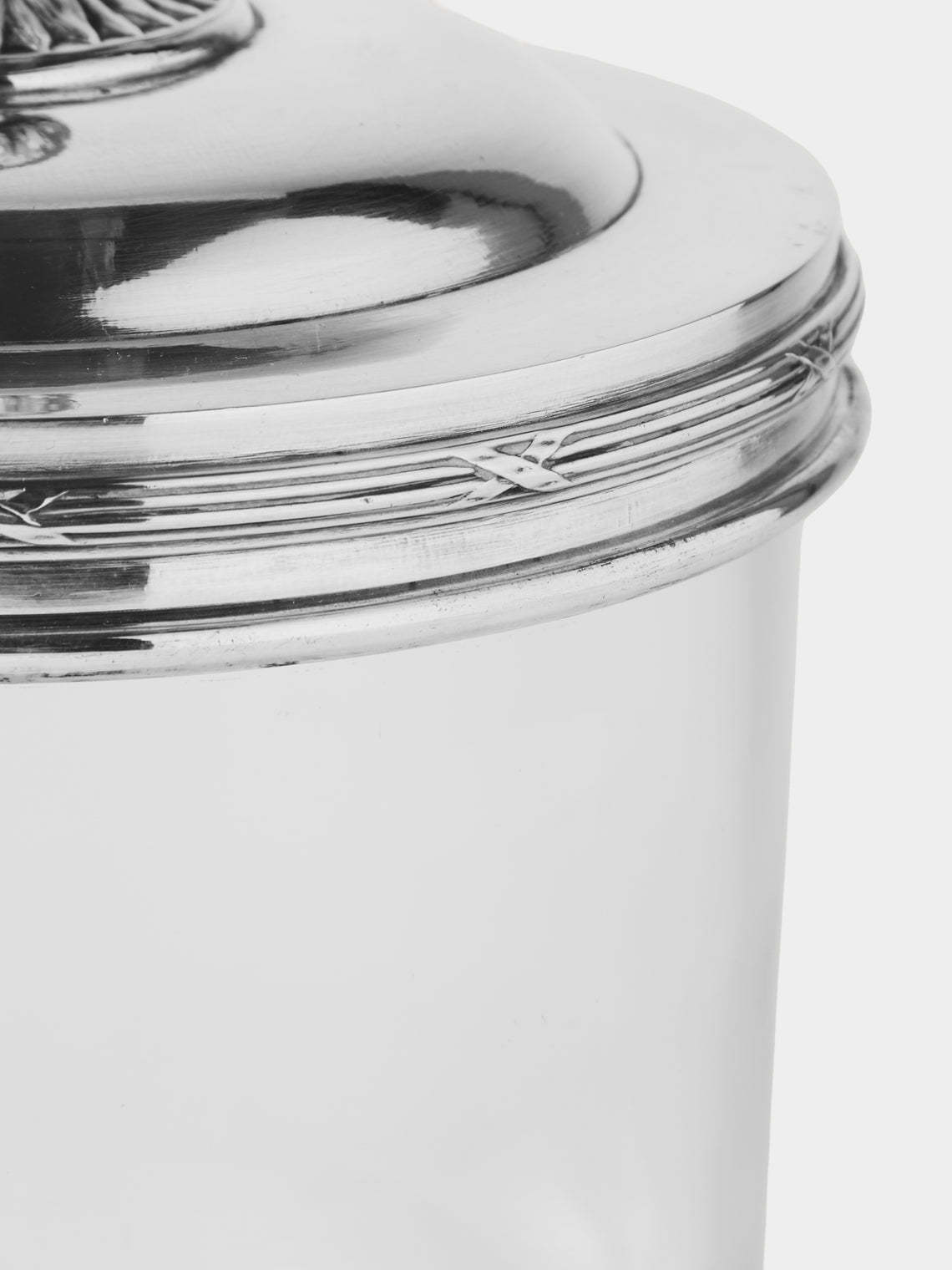 Antique and Vintage - 20th-Century Silver-Plated and Glass Lidded  Jar - Silver - ABASK